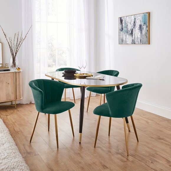 Photo 1 of Kendall Set Of 2 Bottle Green Dining Chairs- Velvet