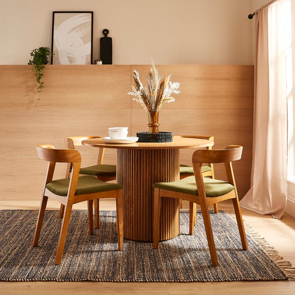 Melia Set of 4 Olive Dining Chairs, Velvet