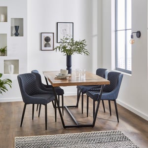 Set Of 4 Montreal Navy Dining Chairs- Faux Leather