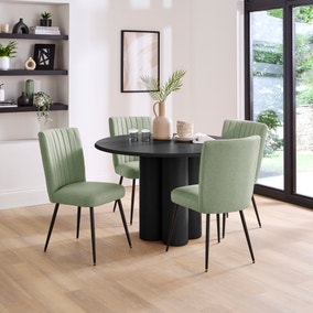 Taylor Set of 2 Sage Dining Chairs, Fabric