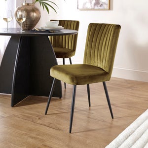 Taylor Set Of 2 Olive Dining Chairs- Velvet