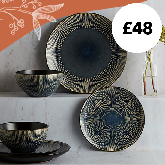 Zen Reactive Glaze 12 Piece Dinner Set