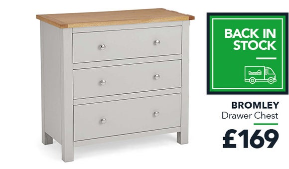 Bromley Grey 3 Drawer Chest