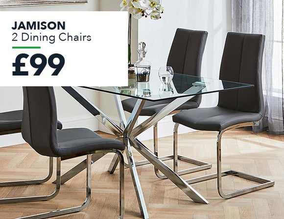 Jamison Set of 2 Dining Chairs Grey