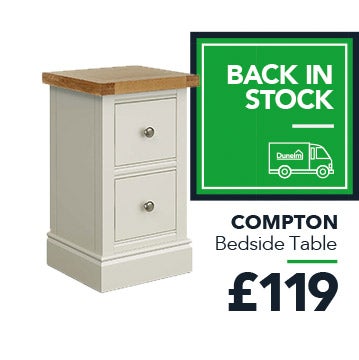 Compton Ivory Slim Bedside Table