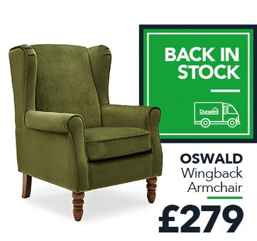 Oswald Velvet Wingback Armchair - Moss Green