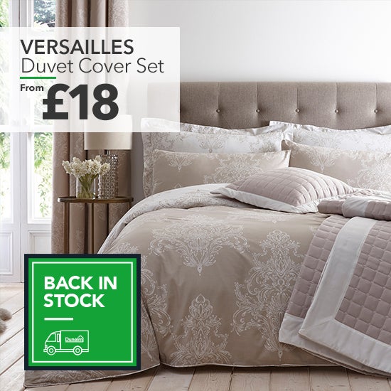 Versailles Natural Reversible Duvet Cover and Pillowcase Set