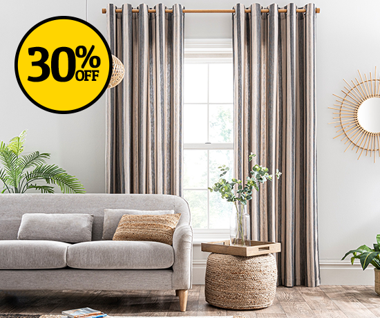 Nordic Striped Mono Curtains