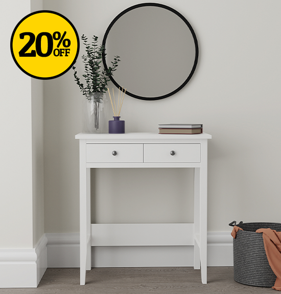 Lynton Compact White Dressing Desk