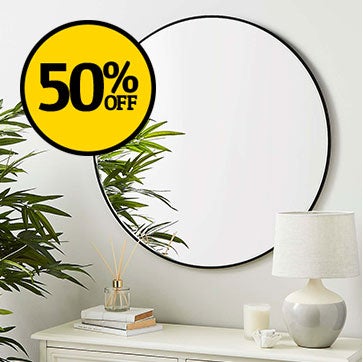 Round Framed Wall Mirror