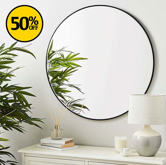 Round Framed Wall Mirror