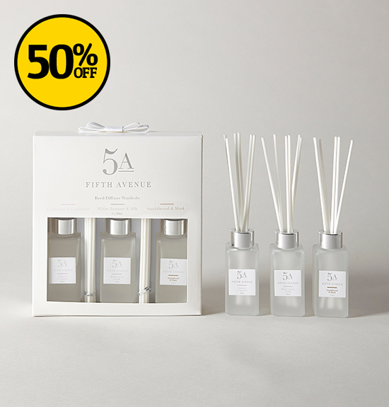 5A Fifth Avenue Set of 3 White Reed Diffuser