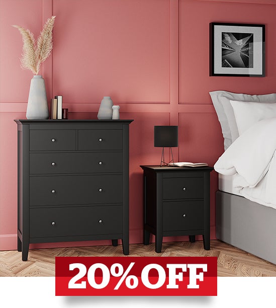 Lynton Black 5 Drawer Chest