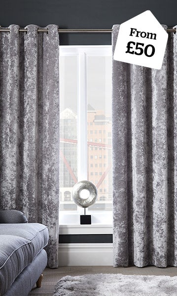 Crushed Velour Silver Blackout Curtains