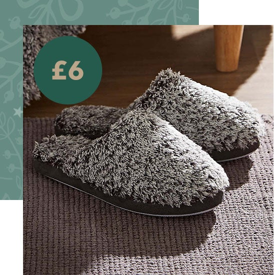 Teddy Bear Feather Soft Marl Slippers >