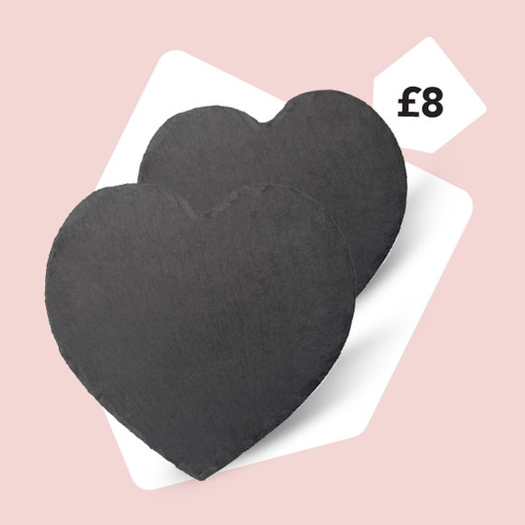 Set of 2 Slate Heart Shape Placemats