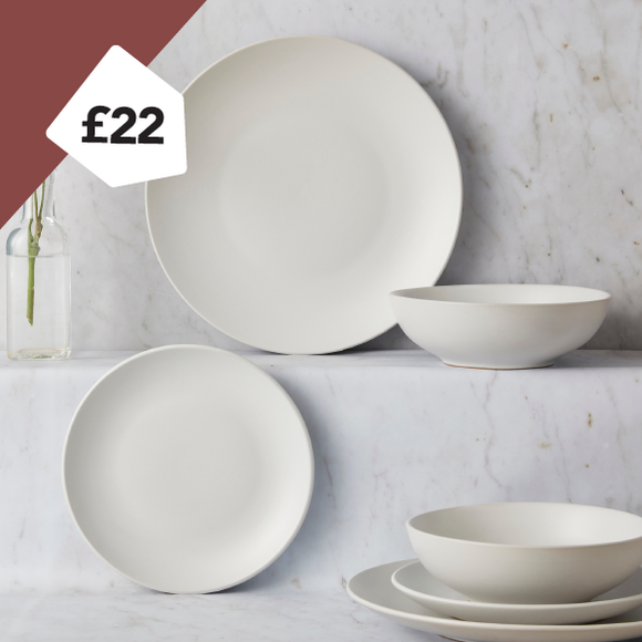 Stoneware Natural Matte 12 Piece Dinner Set