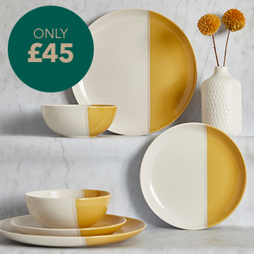 Elements Dipped Ochre 12 Piece Dinner Set