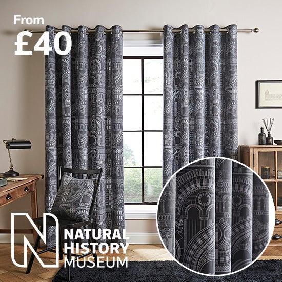 Waterhouse Charcoal Eyelet Curtains