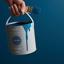 Blue paint can