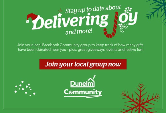 Join your local Facebook Community group to keep track of how many gifts have been donated near you - plus, great giveaways, events and festive fun!