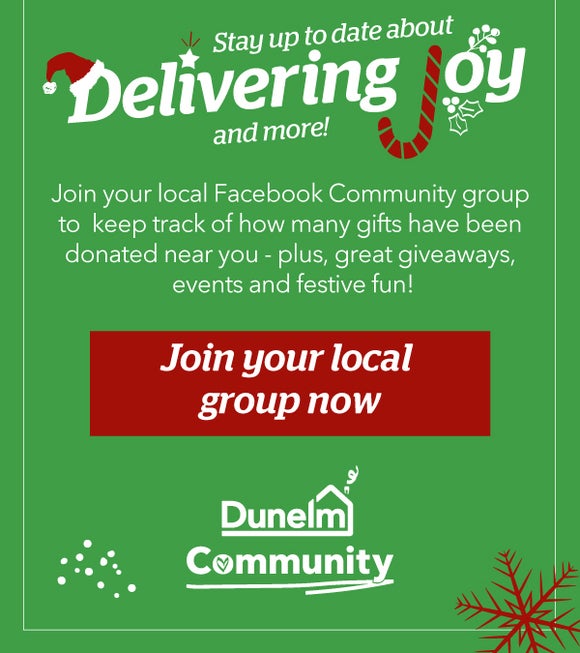 Join your local Facebook Community group to keep track of how many gifts have been donated near you - plus, great giveaways, events and festive fun!