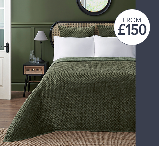 Dorma Purity Green Genevieve Bedspread