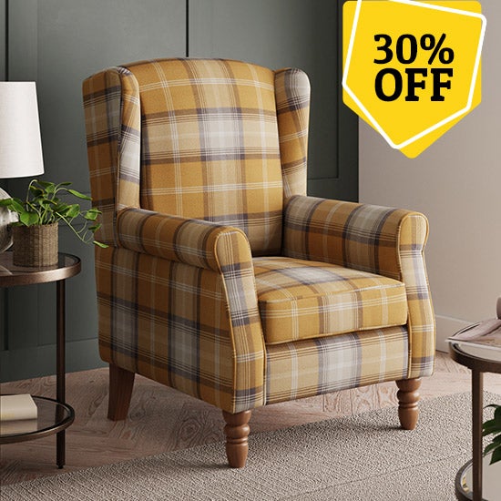 Oswald Old Gold Wingback Armchair