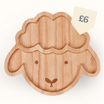 Wooden Kids Sheep Divider Plate