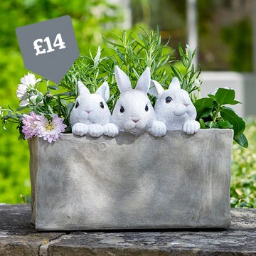 Trio of Rabbits Planter