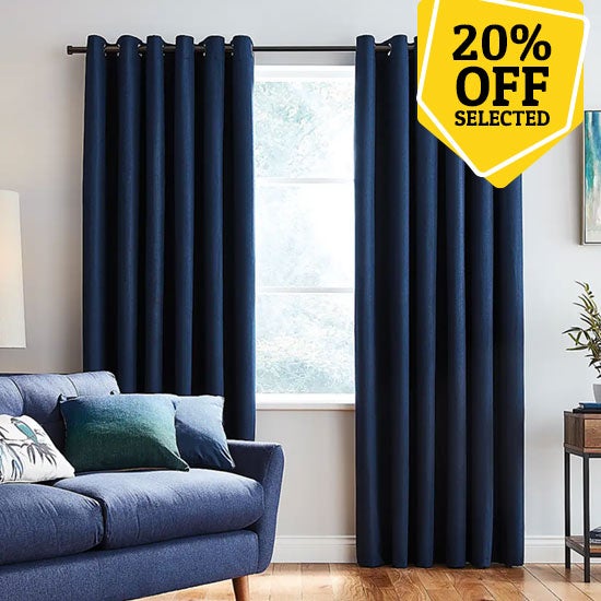 Solar Navy Blackout Eyelet Curtains