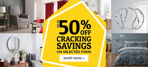 50% off cracking savings on selected items