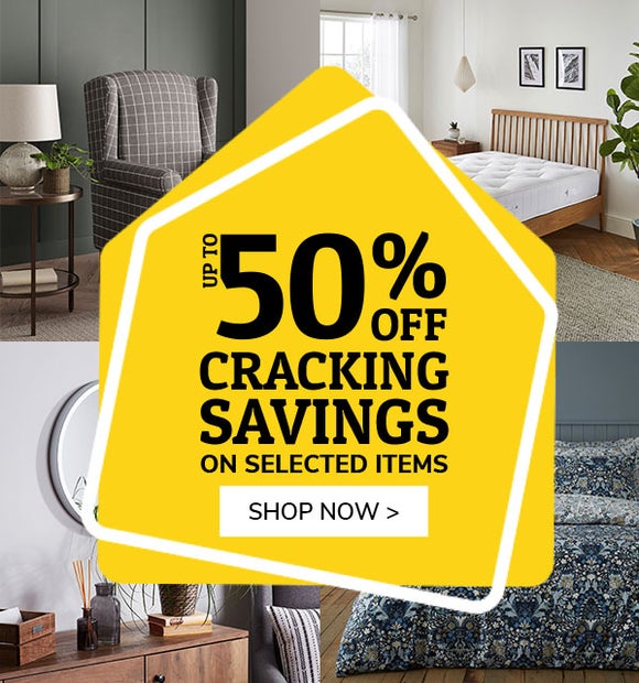 50% off cracking savings on selected items