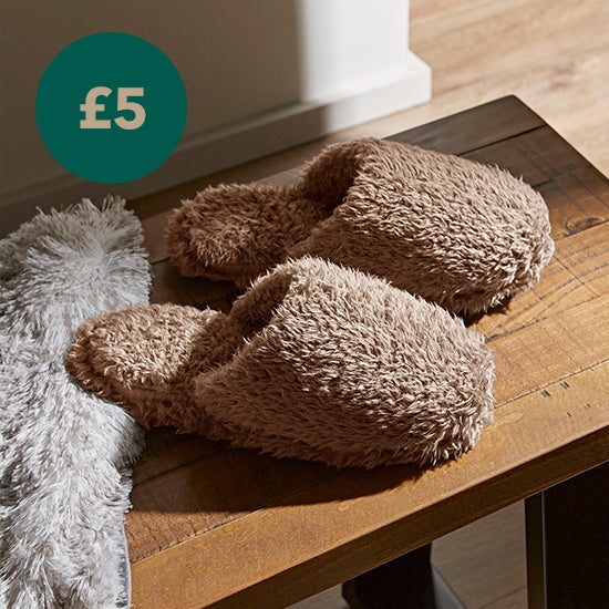 Teddy Bear Taupe Slippers