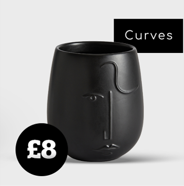 Faces Utensil Curves Pot Black