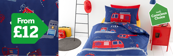 Fire Engine Duvet Cover Set