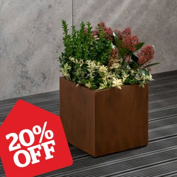 Rust Effect Square Planter