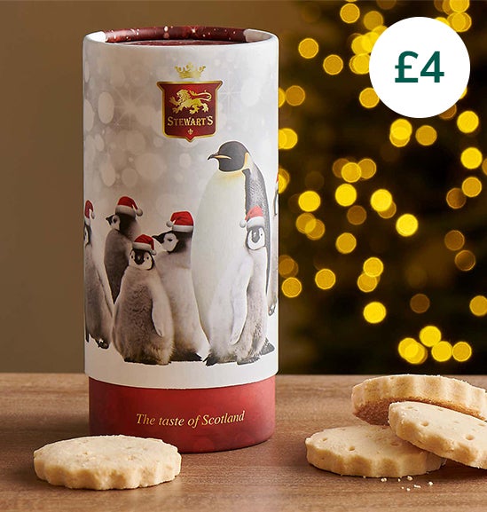 Stewarts Santa Penguin Biscuit Tube