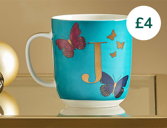 Blue Initial Mug