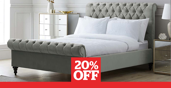 Classic Grey Chesterfield Bed​