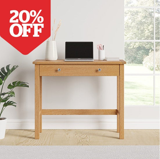 Bromley Slim Line Desk Oak