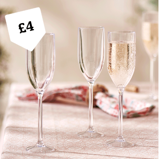 Pack of 4 Clear Prosecco Glasses