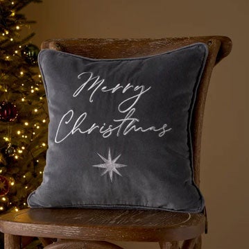 Merry Christmas Embroidered Cushion