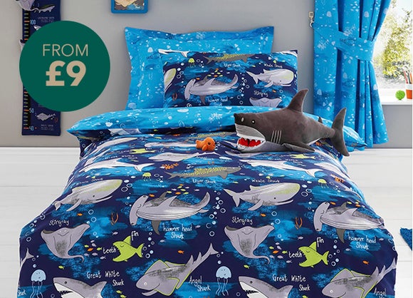 Sharks Reversible Duvet Cover and Pillowcase Set