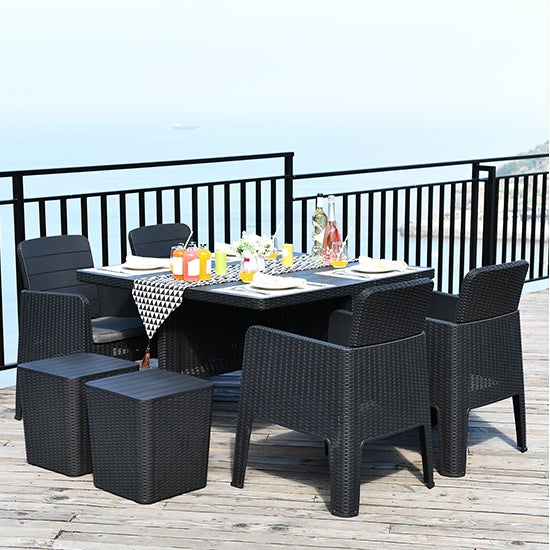 Faro 4 Seater Black Cube Dining Set