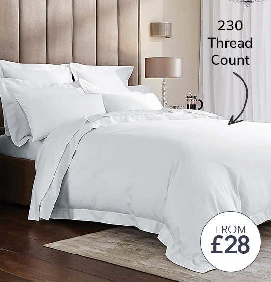 Hotel Egyptian Cotton 230 Thread Count Sateen White Duvet Cover