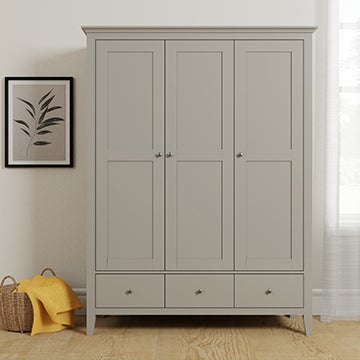 Lynton Grey Triple Wardrobe