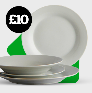 White Rim 12 Piece Dinner Set