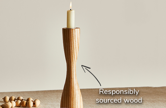 Ash Dinner Candle Holder