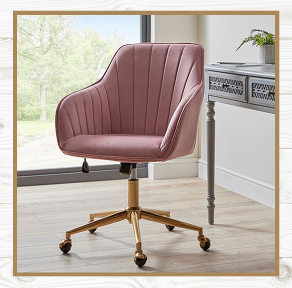 Connie Pleated Velvet Office Chair